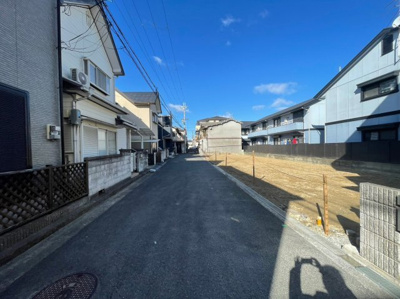 【前面道路含む現地写真】 | 条東小・新築用地：A号地・建築条件なし・土地30坪・泉大津市森町1丁目 | 前面道路含む現地写真です