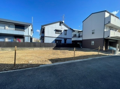 【前面道路含む現地写真】 | 条東小・新築用地：A号地・建築条件なし・土地30坪・泉大津市森町1丁目 | 前面道路含む現地写真です