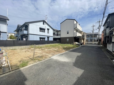 【前面道路含む現地写真】 | 条東小・新築用地：B号地・建築条件なし・土地36坪・泉大津市森町1丁目 | 前面道路含む現地写真です