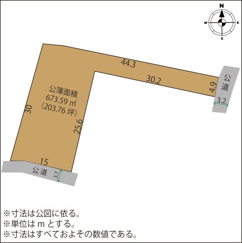 足利市山川町の売地の土地図