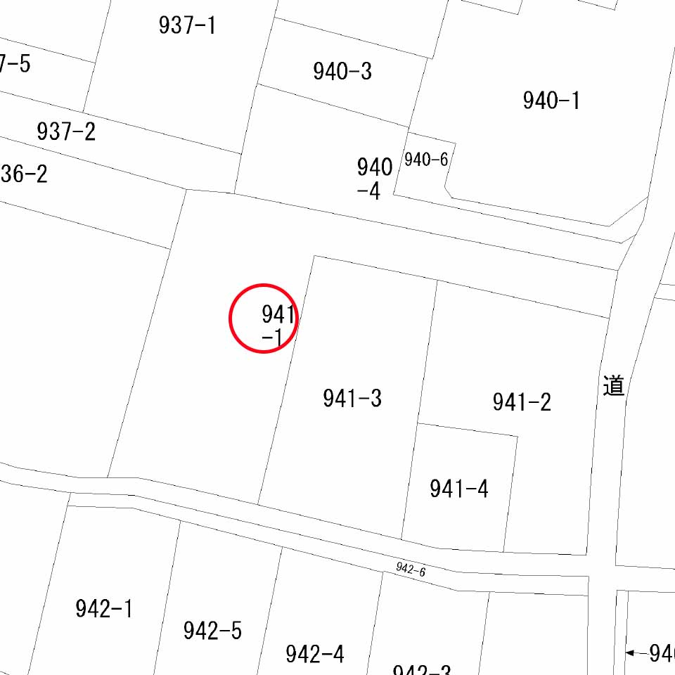 足利市山川町の売地の区画図