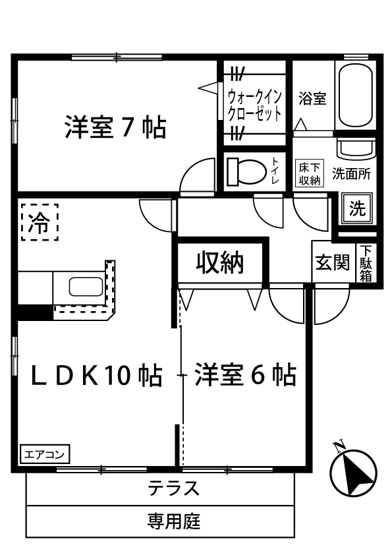 【間取り】 | ホワイトベルA | カップルさんやファミリーさんにもオススメの2LDKタイプ！なんと言っても角部屋・二面採光なのが嬉しい♪