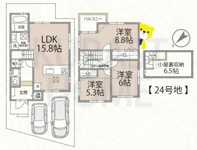 京都市伏見区羽束師古川町　未入居物件の間取り