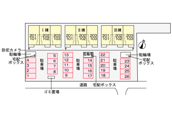 サンヴェール大芝ⅢCの区画図