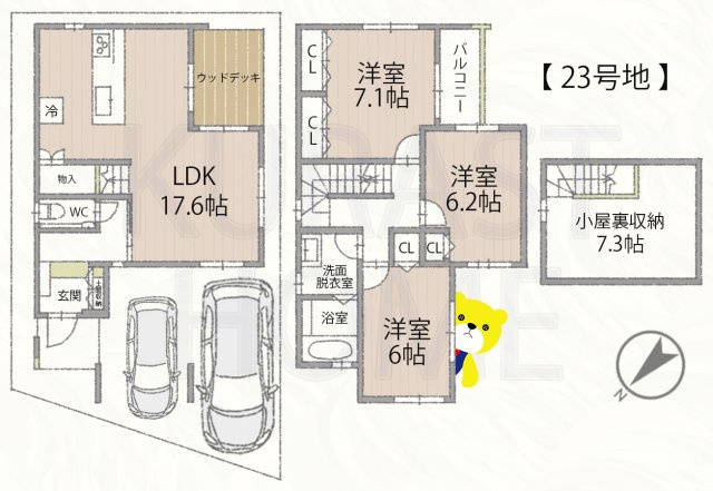 京都市伏見区羽束師古川町　未入居物件の間取り