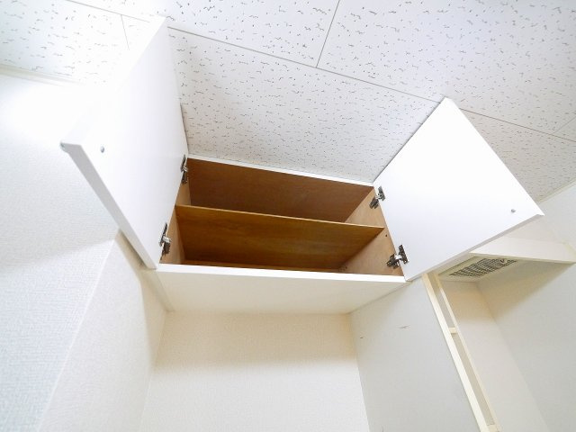 シャルマン南紀寺の収納|洗濯機置き場の上にも収納がございます。