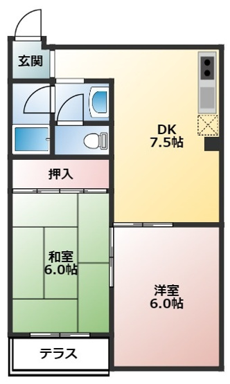 【間取り】 | 西浦1丁目アパートG