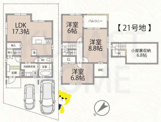 京都市伏見区羽束師古川町　未入居物件の間取り