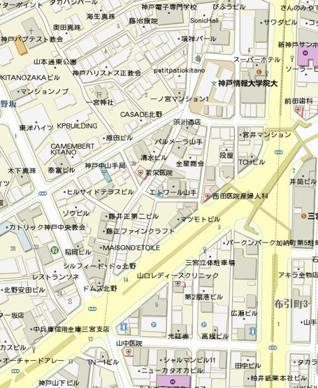 【地図】 | 第2フタバビル | 北野坂より少し東寄りです。