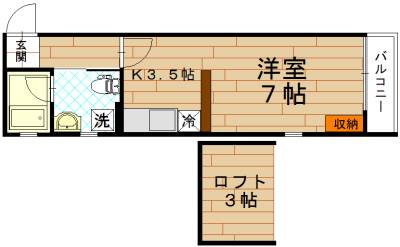 ドーリアNIJO駅東（ドーリア二条駅東）の間取り|間取り・左右反転