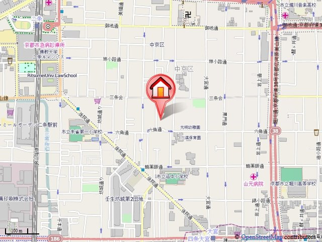 ドーリアNIJO駅東（ドーリア二条駅東）の地図