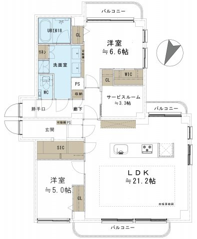 【間取り】 | シャンボール目黒 2F | ●新規内装スケルトンフルリノベーション！