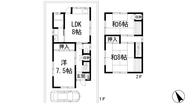【間取り】 | 萩原3丁目貸家
