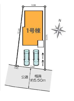 【外観】 | 府中市分梅町3丁目新築戸建 | 駐車のしやすい全面約5.5ｍ道路。