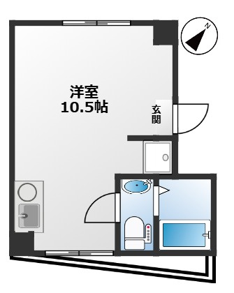 ＰＳＲ矢作町の間取り|ベランダ側が南東向き、間取り上部の主彩光の窓が北西向き