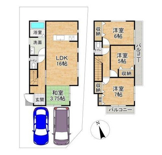 【間取り】 | 一乗寺燈籠本町　中古戸建　【築３年・駐車２台可】