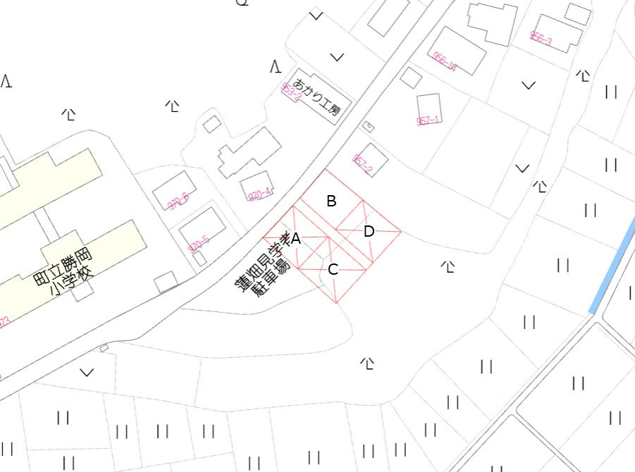 北諸県郡三股町大字餅原の売地の土地図