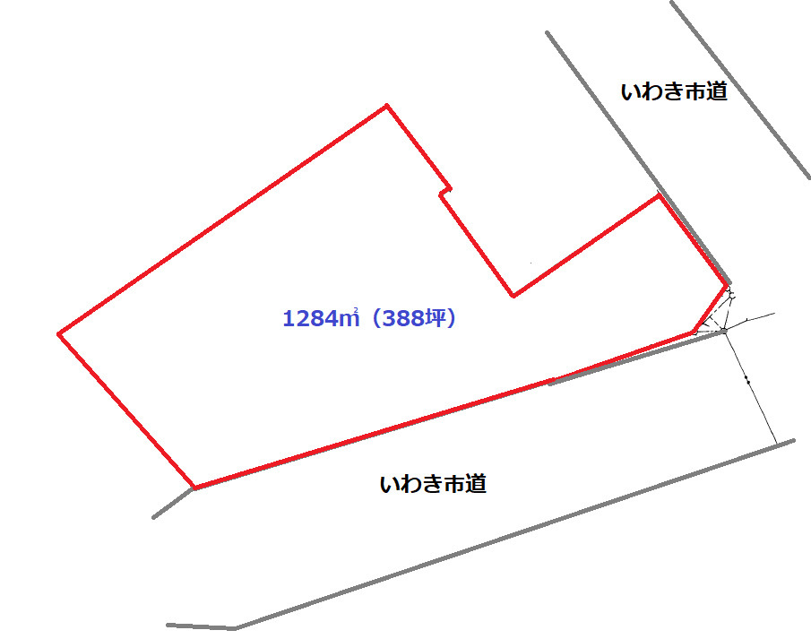 植田町小名田　388坪の土地図