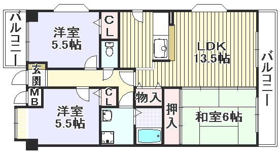 カルム長堀の間取り