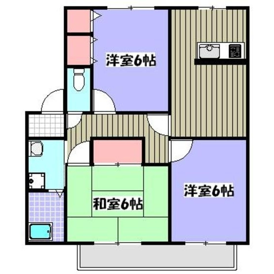久留米市通外町のアパートの間取り