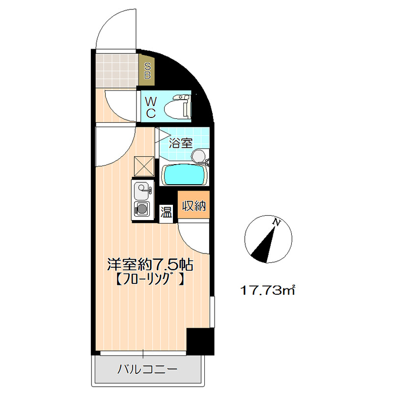 久留米市原古賀町の賃貸マンションの間取り