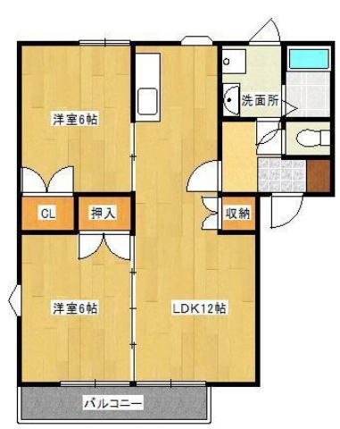 上津コーポの間取り