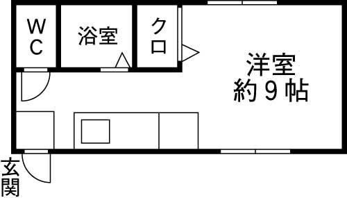 アローフィールドの間取り|1Rです