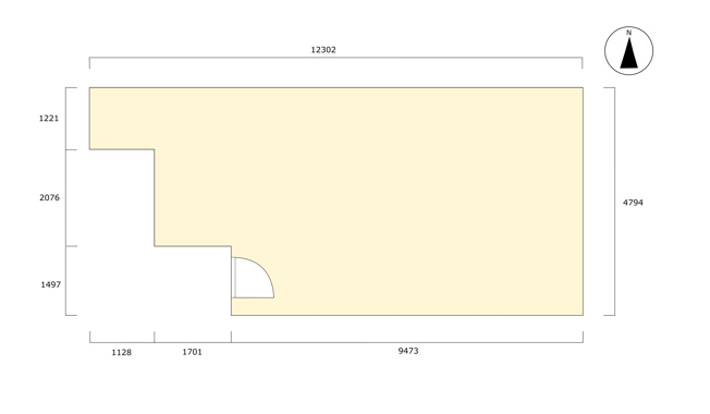 【間取り】 | 司町2階テナント | メジャーなどで計測した参考図になります。