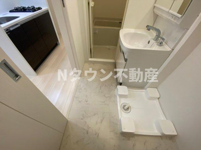 【洗面所】 | ディアレイシャス金山 | 脱衣スペースもあります