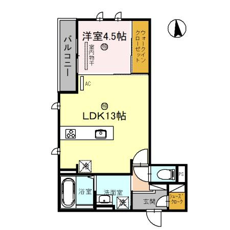 D-room　Kの間取り