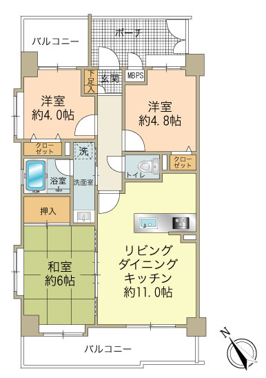 使いやすい無駄のない間取りプランです。