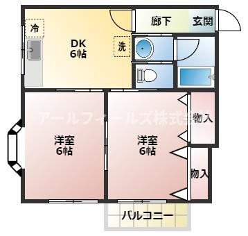 千葉市中央区松ケ丘町のアパートの間取り