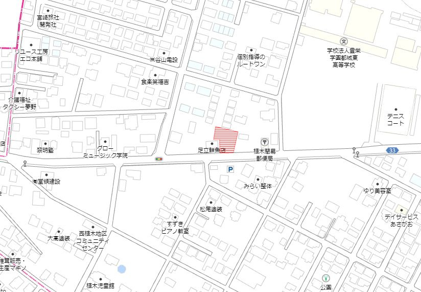 北諸県郡三股町大字樺山の売地の土地図