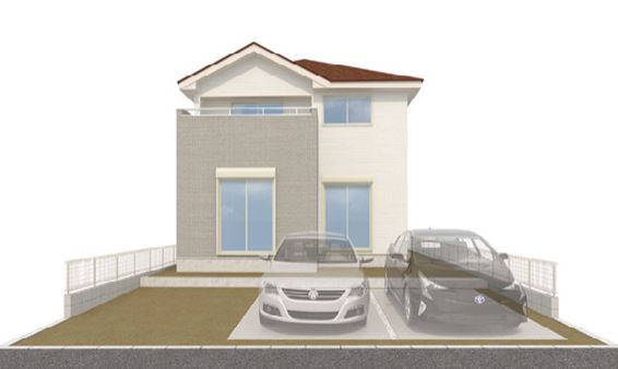 上里町神保原町17期（全3棟）2号棟の外観パース|2号棟　外観パース