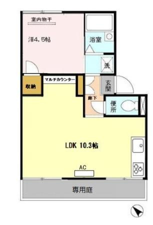 熊本市東区西原３丁目のアパートの間取り