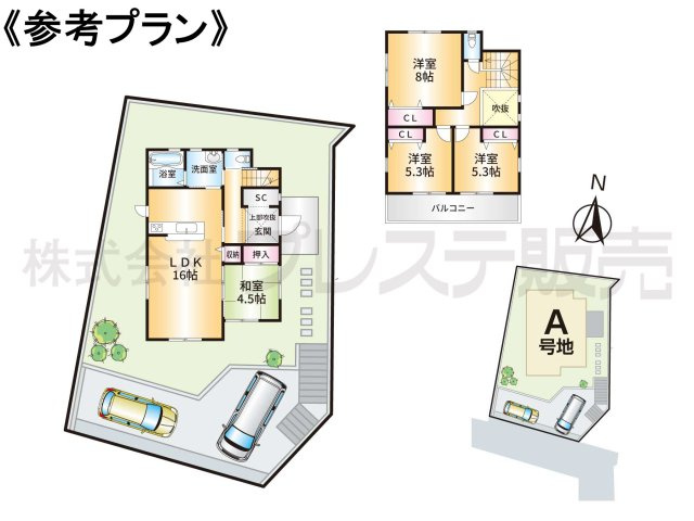 奈良市あやめ池北１丁目の新築一戸建の間取り|Ａ号地参考プラン