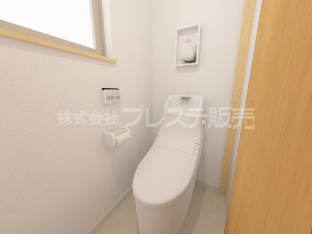 奈良市あやめ池北１丁目の新築一戸建のトイレ|Ａ号地トイレ完成イメージ／温水洗浄便座を標準装備！