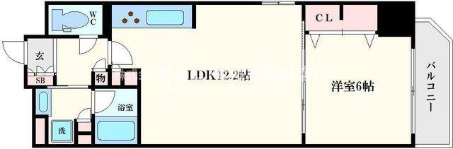 プレサンスロジェ堺筋本町の間取り