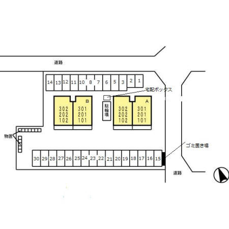 レジデンス芦原 B棟の区画図