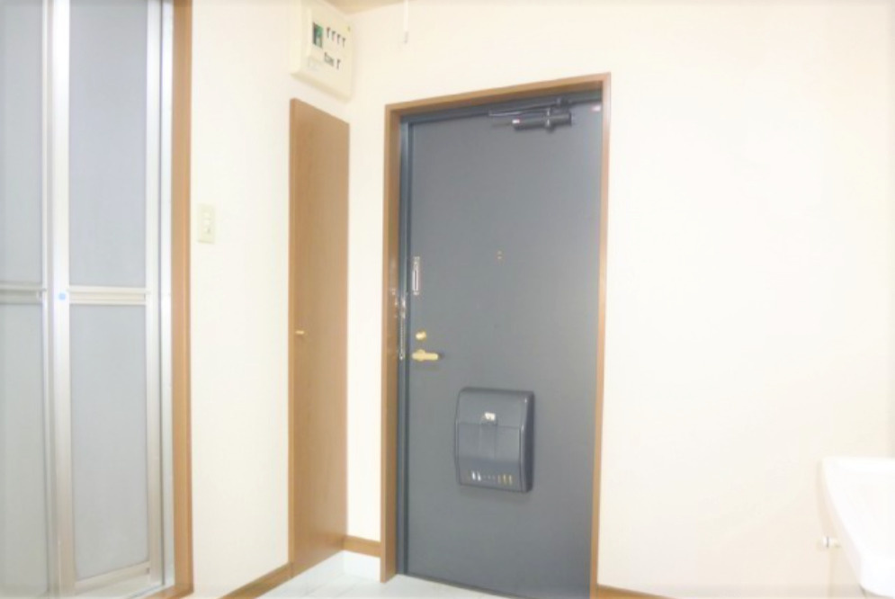久留米市東櫛原町の賃貸マンションの玄関|明るい玄関です