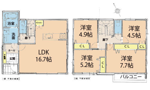 広弁天橋町No.２新築住宅の間取り