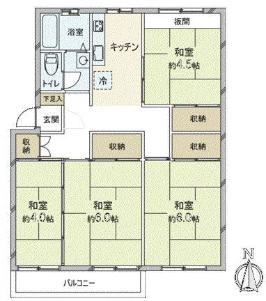 【間取り】 | S51140-岩倉村松中層住宅A棟
