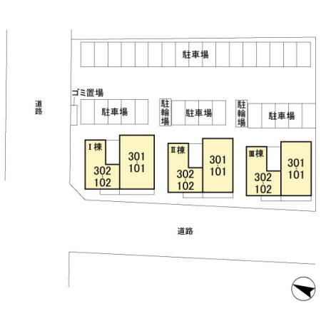 翡翠館 Ⅱの区画図