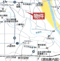 あきる野市草花　土地　の地図