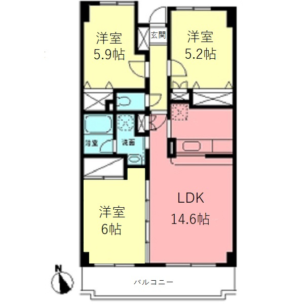 パークヒルズ中田の間取り