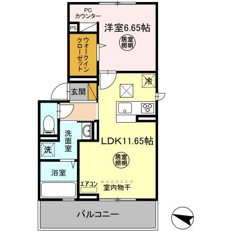D-room公津の杜Bの間取り|間取図