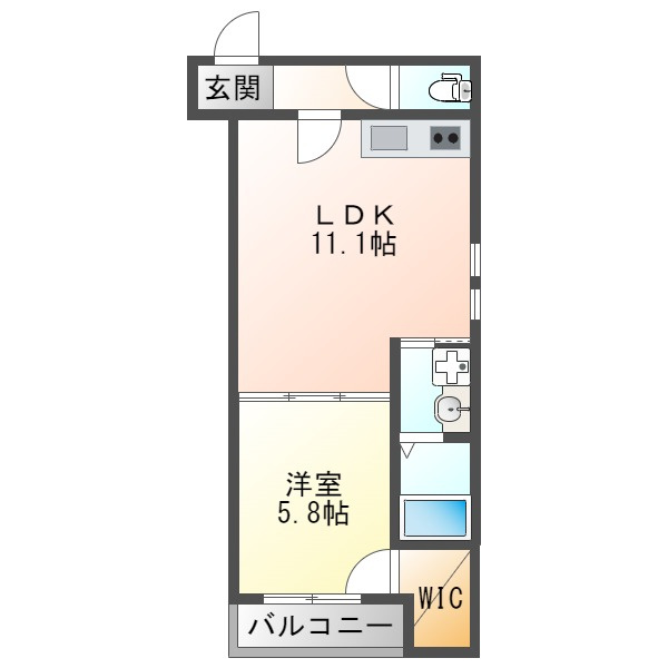 フジパレス十三北Ⅱ番館の間取り