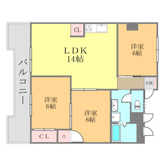 【間取り】 | フェリオ市駅西Ⅱ　