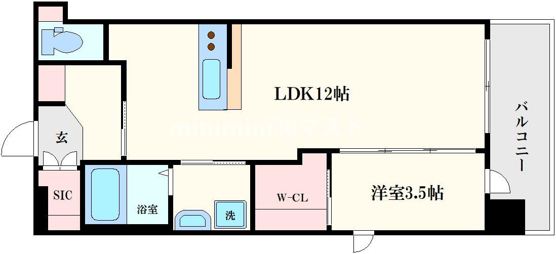 ウエンズ玉造フロントの間取り