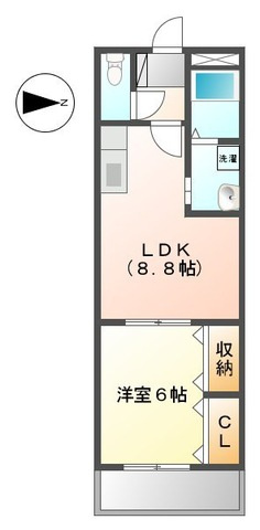 熊本市西区蓮台寺３丁目のアパートの間取り